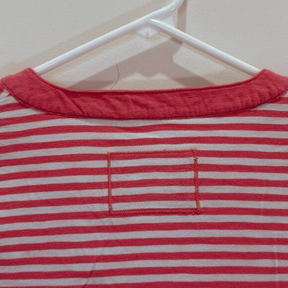Boden V-Neck Top Size 4 Pink White Striped Cotton - Picture 12 of 12